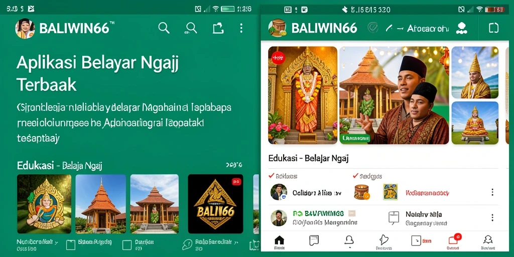 Antarmuka aplikasi BALIWIN66 untuk Belajar Ngaji yang interaktif.