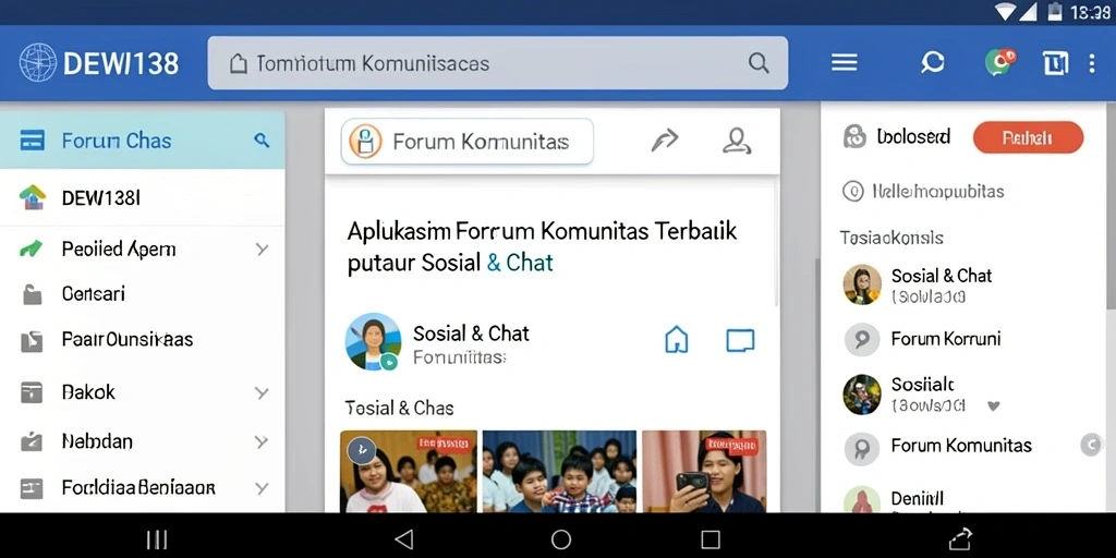 Screenshot utama DEWI138 menampilkan antarmuka Forum Komunitas yang interaktif.