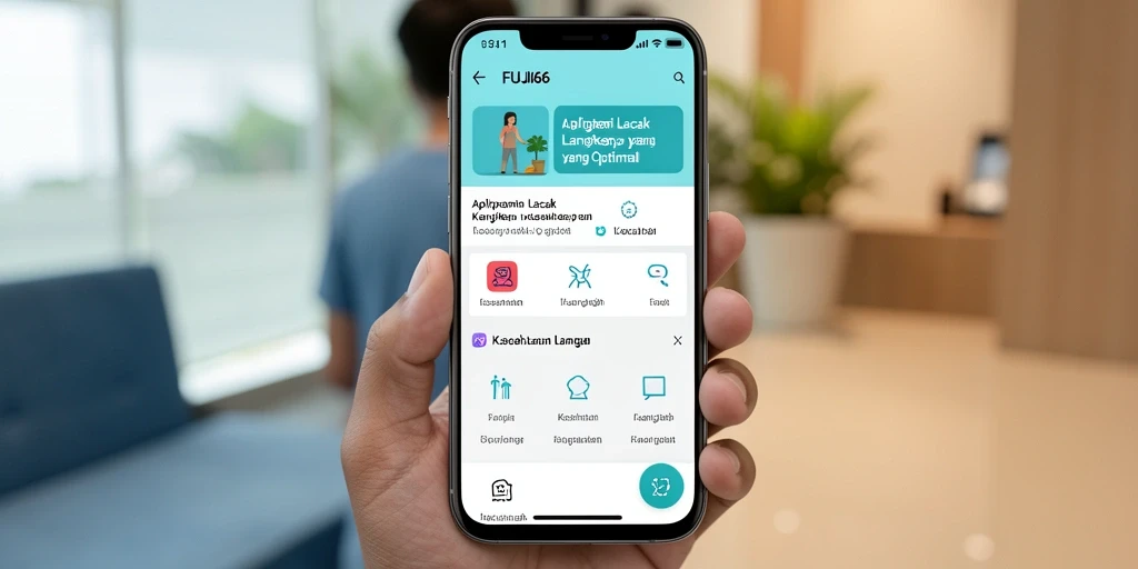 Antarmuka utama FUJI66 menampilkan penghitung langkah dan statistik aktivitas.