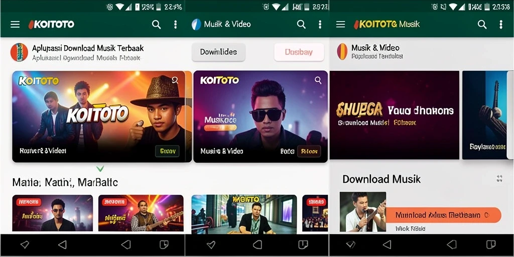 Antarmuka KOITOTO untuk Download Musik yang intuitif dan menarik.