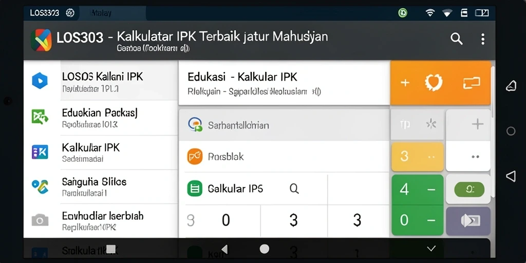 Antarmuka pengguna LOS303 yang menarik dan fungsional.