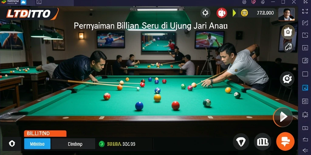 Tampilan antarmuka LTDTOTO dengan berbagai pilihan meja billiard.