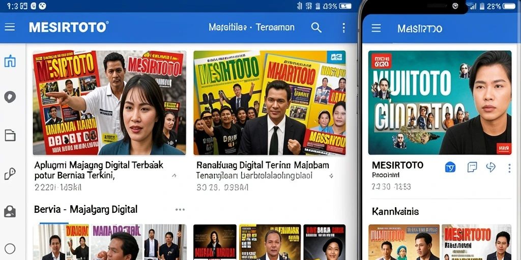Tampilan antarmuka aplikasi Majalah Digital MESIRTOTO yang menarik dan informatif.