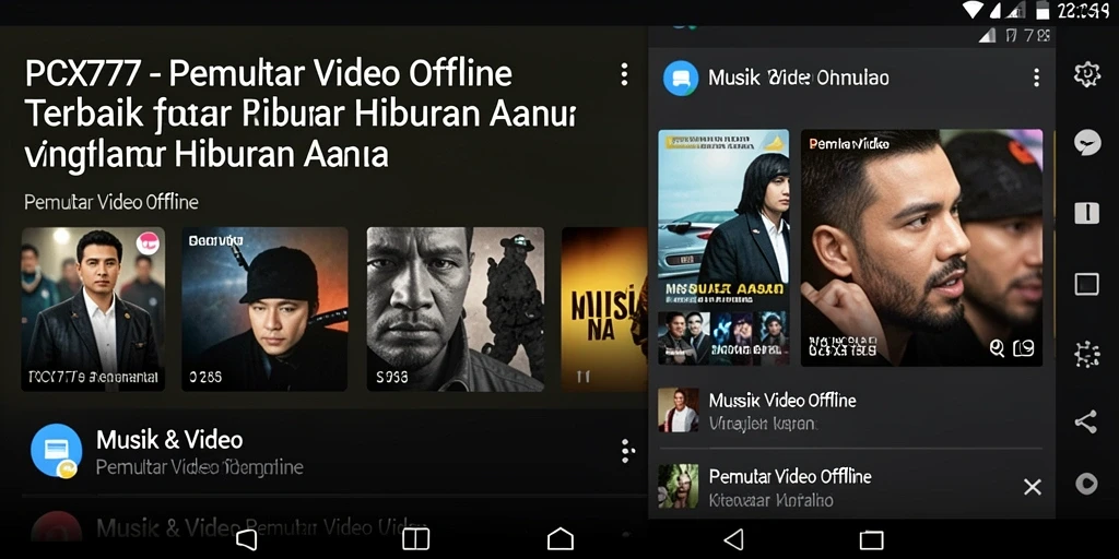 Tampilan antarmuka utama PCX777 untuk Pemutar Video Offline.