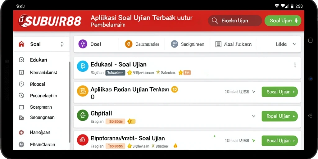 Tampilan antarmuka SUBUR88 yang interaktif dan menarik untuk soal ujian.