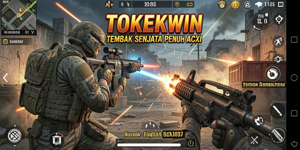 Antarmuka permainan Tembak Senjata yang dinamis dan menarik.