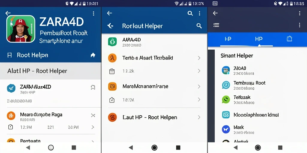 Antarmuka ZARA4D yang sederhana dan fungsional sebagai Root Helper.